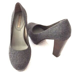 Banana Republic "Union" Dark Gray Platform Block Heel Pumps